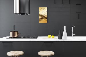 Tulup Zegar szklany pionowy Sztuka Abstrakcja beżowy 30x60 - 84566989 2