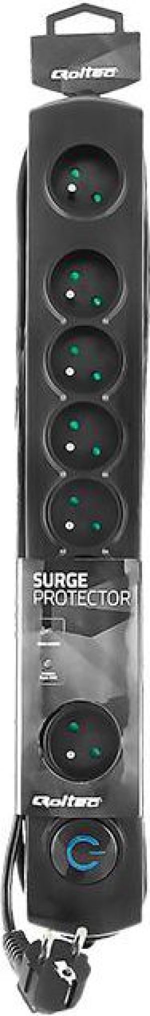 Listwa zasilająca Qoltec Swift przeciwprzepięciowa 8 gniazd 3 m czarna (50114) 2