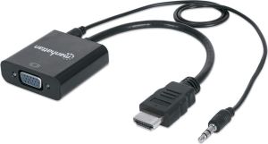 Adapter AV Manhattan HDMI - D-Sub (VGA) + Jack 3.5mm czarny (151450) 1