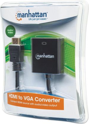Adapter AV Manhattan HDMI - D-Sub (VGA) + Jack 3.5mm czarny (151450) 2