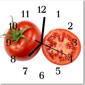 Tulup Zegar szklany ścienny Cichy Pomidory Kuchnia 1