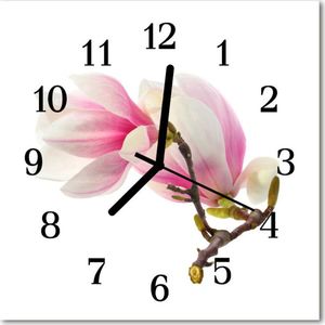 Tulup Zegar ścienny kwadrat Kwiat magnolii 30x30 cm -35514411 1