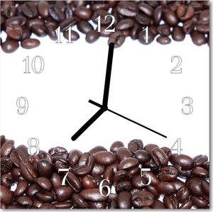 Tulup Zegar ścienny kwadrat Ziarna kawy 30x30 cm -126303872 1