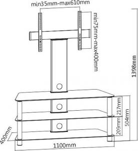 Maclean Stolik RTV z uchwytem MC-641 32'' - 55'' 2