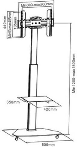 Techly Stojak podłogowy ICA-TR3 37'' - 70'' 2