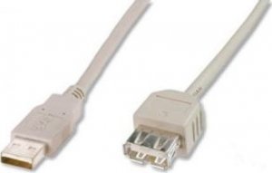 Kabel USB Digitus USB-A - USB-A 5 m Beżowy (AK-300202-050-E) 1