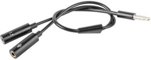 Kabel Natec Jack 3.5mm - Jack 3.5mm x2 0.2m czarny (NKA-0639) 2