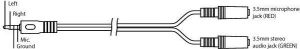 Kabel Natec Jack 3.5mm - Jack 3.5mm x2 0.2m czarny (NKA-0639) 3