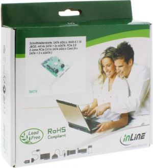 Kontroler InLine PCIe 2.0 x4 - 4x SATA III + 2x eSATA (76617A) 2
