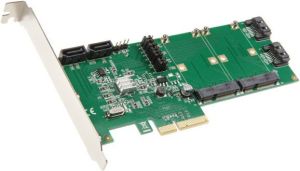 Kontroler InLine PCIe 2.0 x4 - 2x mSATA + 4x SATA III (76617B) 1