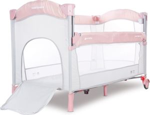 Sun Baby Łóżeczko turystyczne - dostawka do łóżka - różowe 2