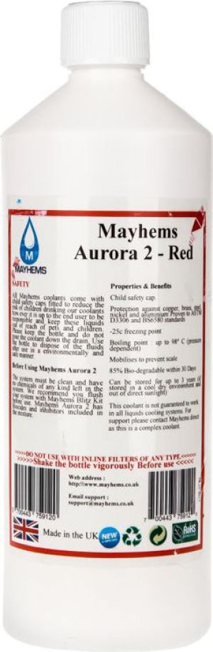 Mayhems Aurora 2 płyn chłodniczy, Czerwony, 1000ml (700443759120) 1