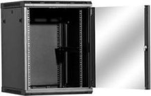 Szafa Linkbasic wisząca rack 19'' 18U 600x450mm czarna drzwi przednie szklane (WCB18-645-BAA-C) 1