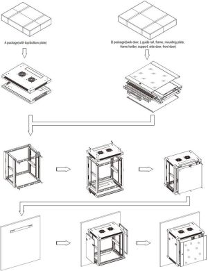 Szafa Linkbasic wisząca rack 19'' 15U 600x600mm szara drzwi przednie szklane (WCB15-66-BAB-C) 8