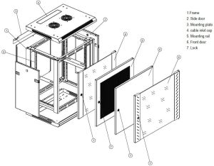 Szafa Linkbasic wisząca rack 19'' 9U 600x450mm szara drzwi przednie szklane (WCB09-645-BAB-C) 7
