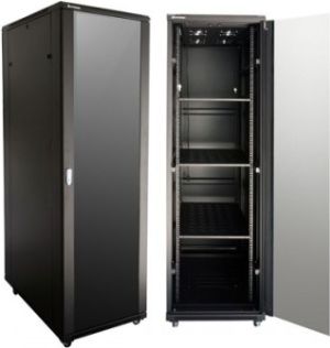 Szafa Linkbasic stojąca rack 19'' 32U 600x1000mm czarna drzwi przednie szklane (NCB32-610-BAA-C-STD) 1