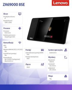 Tablet Lenovo ThinkSmart View 8" 8 GB Czarny (ZA690008SE) 6