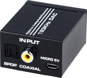 Adapter AV Pawonik Toslink - RCA (Cinch) x2 czarny 3
