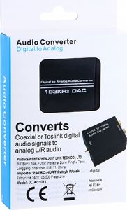 Adapter AV Pawonik Toslink - RCA (Cinch) x2 czarny 6