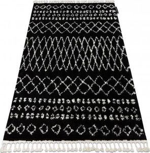 Dywany Łuszczów Dywan BERBER ETHNIC G3802 czarny / biały Frędzle berberyjski marokański shaggy, 200x290 cm 1