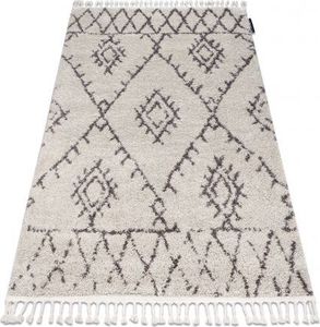 Dywany Łuszczów Dywan BERBER FEZ G0535 krem / brąz Frędzle berberyjski marokański shaggy, 70x300 cm 1