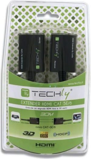 System przekazu sygnału AV Techly HDMI - RJ45 x2 0.15m czarny (301153) 2