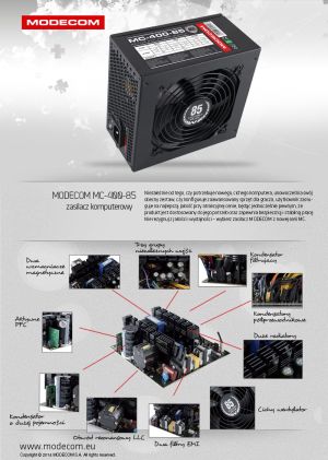 Zasilacz Modecom MC-400-85 400W (ZAS-MC85-SM-400-ATX-APFC) 2