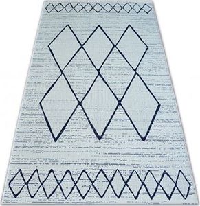 Dywany Łuszczów Dywan SZNURKOWY SIZAL COLOR 47272/396 Romby Kwadraty Biały, 60x110 cm 1