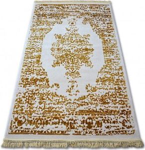 Dywany Łuszczów Dywan AKRYL MANYAS 192AA Kość słoniowa/Złoty frędzle, 80x150 cm 1