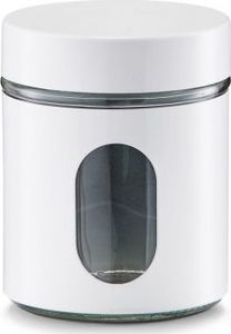 Zeller Zeller, Metalowy, okrągły pojemnik, 600 ml, kol. biały 1