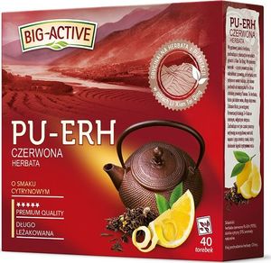 BIO-ACTIVE Herbata czerwona Pu-Erh o smaku cytrynowym 40 torebek 1
