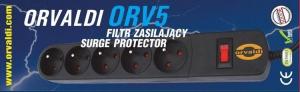 Listwa zasilająca Orvaldi ORV-5 przeciwprzepięciowa 5 gniazd 3 m czarna (AP5-3M) 3