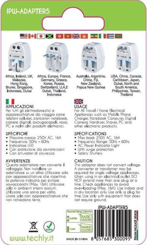 Techly Uniwersalny adapter zasilania, Europa, Ameryka, UK, Australia (300095) 3