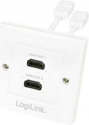 LogiLink Gniazdo natynkowe 2x HDMI Białe (AH0015) 1