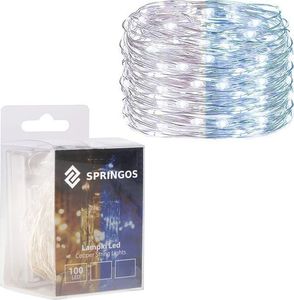 Lampki choinkowe Springos 100 LED biało-niebieskie 2