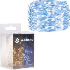 Lampki choinkowe Springos 100 LED niebieskie 2
