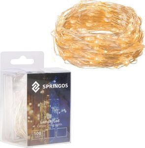 Lampki choinkowe Springos 100 LED białe ciepłe 1