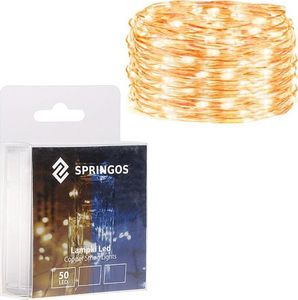Lampki choinkowe Springos 50 LED białe ciepłe 2