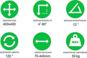 Springos Uchwyt ścienny TM0006 14'' - 60'' 8