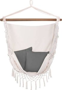 Springos Hamak brazylijski beżowy z szarymi poduszkami impregnowany (27740) 3