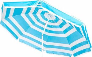 Springos Parasol plażowy ogrodowy 220 cm niebiesko-biały UNIWERSALNY 1