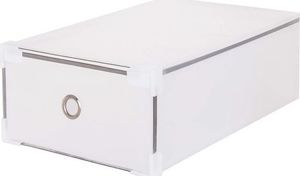 Springos Pudełko na buty z szufladą 31x20,5x11 cm biały organizer UNIWERSALNY 1