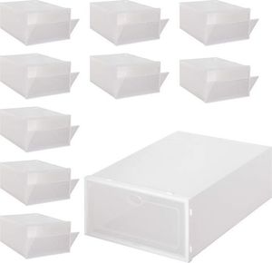 Springos Pudełko na buty z klapą 31x21,5x12,5 cm biały organizer zestaw 10 szt. UNIWERSALNY 1