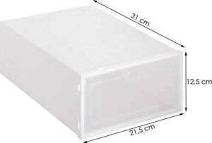 Springos Pudełko na buty z klapą 31x21,5x12,5cm biały organizer UNIWERSALNY 5