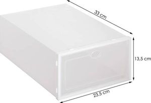 Springos Pudełko na buty z klapą 33x23,5x13,5 cm biały organizer UNIWERSALNY 5