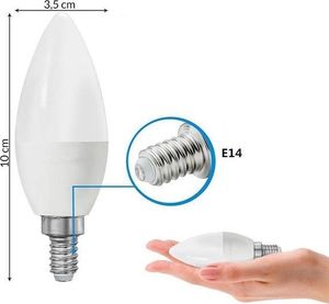 LUMIDO Żarówka led świeczka e14 2835 smd 360 lm 4w biała UNIWERSALNY 4