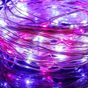 Lampki choinkowe Springos 20 LED różowo-niebieskie 4