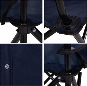 Springos Krzesło turystyczne składane wędkarskie granatowe 6