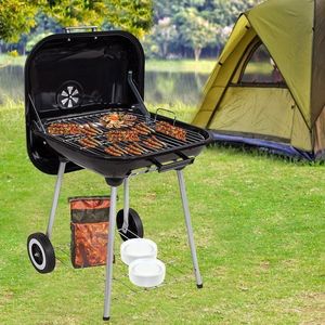 Springos Grill ogrodowy węglowy 2 ruszty chromowane 38.5x43 cm i 36x36cm 12