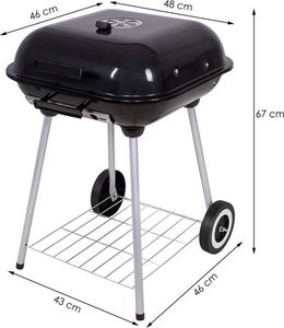 Springos Grill ogrodowy węglowy 2 ruszty chromowane 38.5x43 cm i 36x36cm 13